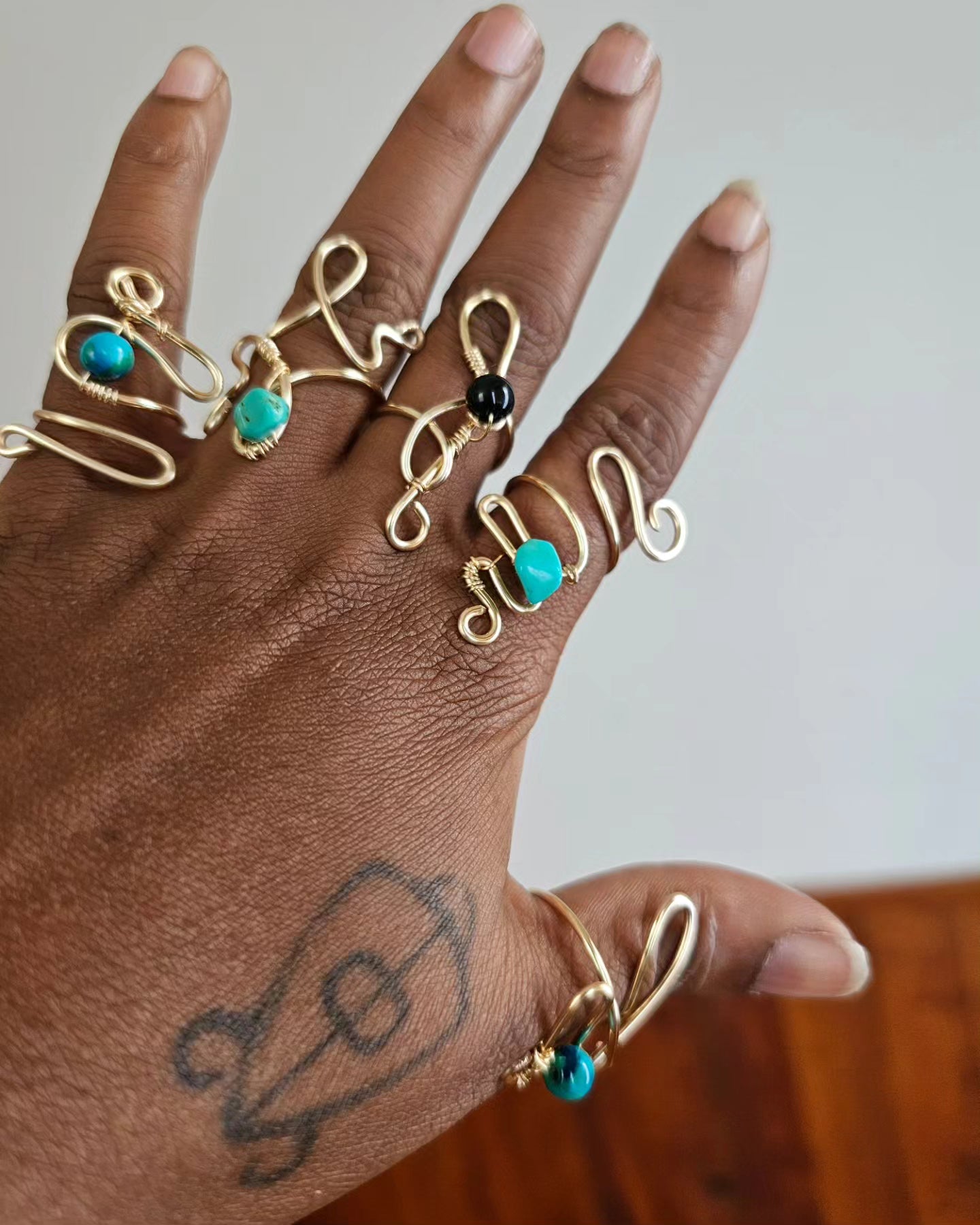 Beaded adjustable ring(s)