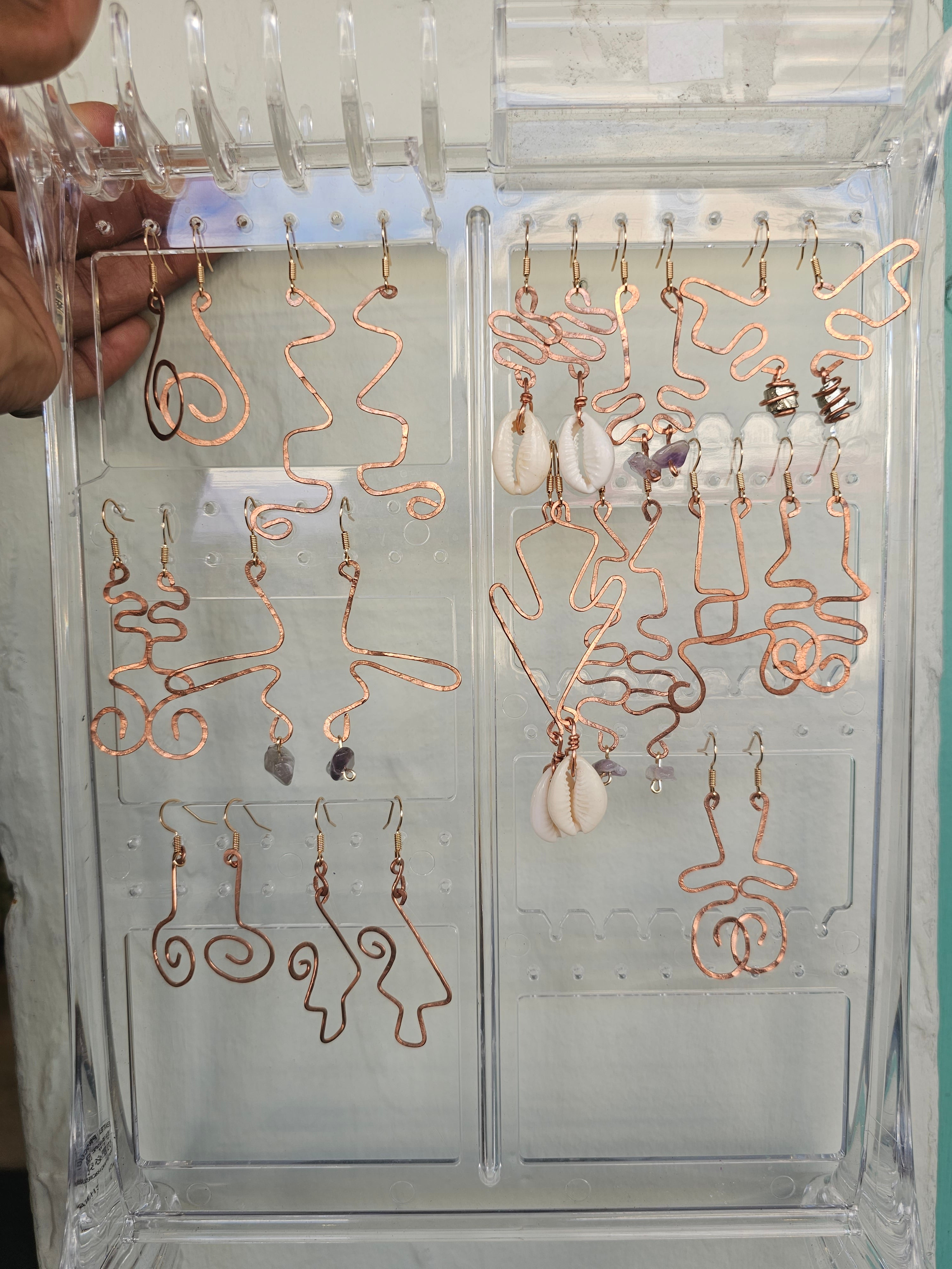 Hammered Copper Earrings